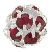 Perle ronde Strass 8 mm argenté Siam