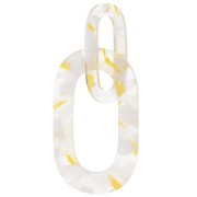 Pendentif maillon XXL en acétate 64x26 mm Ecaille de tortue Transparent - Doré x1|raw }}