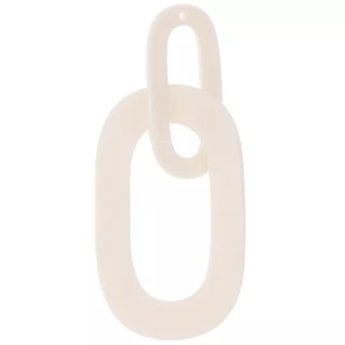 Pendentif maillon XXL en acétate 64x26 mm - Ivoire x1