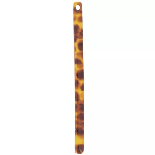 Pendentif barre 40x2.5 mm - Tacheté Marron foncé - Ambre x1