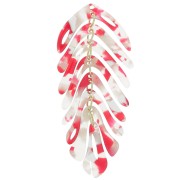 Pendentif feuille 71x28 mm - Ecaille de tortue - Rouge x1|raw }}