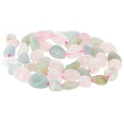 Perles nuggets irréguliers 8 - 11 mm en pierre gemme  - Morganite x40cm|raw }}