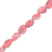 Perles nuggets irréguliers 6 - 7 mm en pierre gemme - Strawberry Quartz x39cm|raw }}