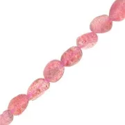 Perles nuggets irréguliers 6 - 7 mm en pierre gemme - Strawberry Quartz x39cm