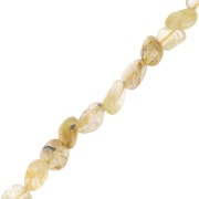 Perles nuggets irréguliers 4 - 6 mm en pierre gemme - Quartz rutile jaune x39cm|raw }}