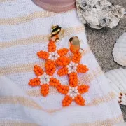 Clous d'oreilles rond ondulé 12 mm avec anneau ouvert - Doré à l'or fin x2