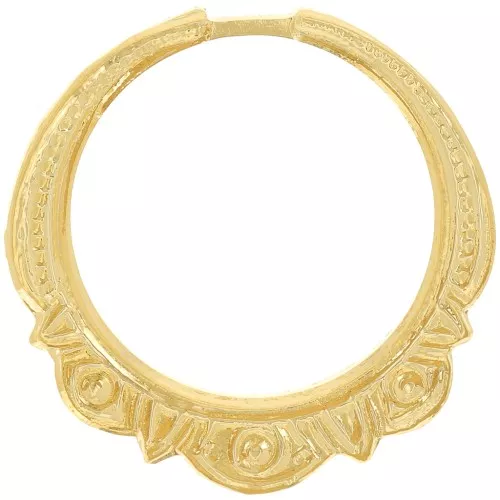 Pendentif cercle évidé 22 mm motif ethnique - Doré à l'or fin x1