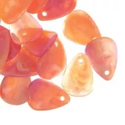 Sequins pétales de fleurs incurvés 17 mm en acrylique Marbré orange - Fuchsia x15