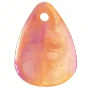 Sequins pétales de fleurs incurvés 17 mm en acrylique Marbré orange - Fuchsia x15