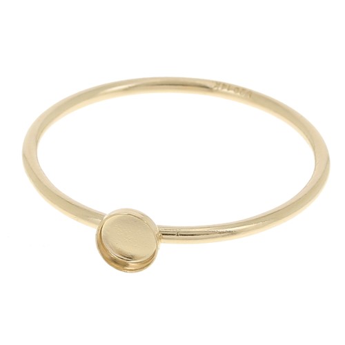 Bague fine serti pour cabochon 3 mm - Taille 49 - Gold filled (or laminé) x1