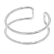 Bague double anneau réglable - Taille 54 à 57 - Argent 925 x1|raw }}