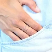 Bague double anneau réglable - Taille 54 à 57 - Argent 925 x1