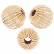 Perles rondes striées 6 mm - Gold filled (or laminé) x5