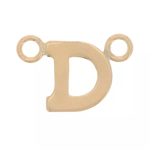 Intercalaire lettre alphabet 6x9 mm - D - Gold filled (or laminé) x1