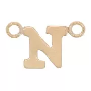 Intercalaire lettre alphabet 6x10 mm - N - Gold filled (or laminé) x1