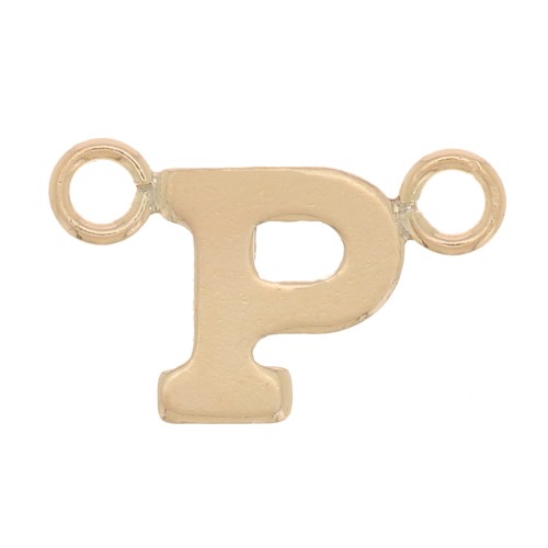 Intercalaire lettre alphabet 6x9.5 mm - P - Gold filled (or laminé) x1