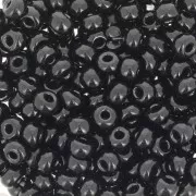 Perles rocailles Preciosa 6/0 4 mm - Opaque Jet x20g