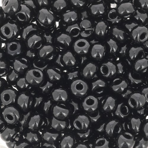 Perles rocailles Preciosa 6/0 4 mm - Opaque Jet x20g