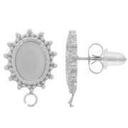 Clous d'oreilles ovale 16x11 mm pour cabochon 8x6 mm - Acier inoxydable 304L x2|raw }}