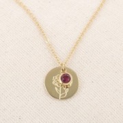 Breloque pierre de naissance 6 mm oxyde zirconium Janvier - Acier inox 304L - Siam