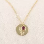 Breloque pierre de naissance 6 mm oxyde zirconium Octobre Acier inox 304L  - Rose