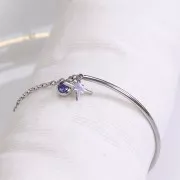 Breloque pierre de naissance 6 mm oxyde zirconium Décembre Acier inox 304L - Blue