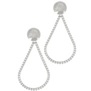 Boucles d'oreilles pendantes gouttes 52x25 mm Acier inox 316L x2|raw }}