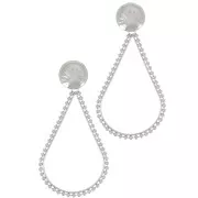 Boucles d'oreilles pendantes gouttes 52x25 mm Acier inox 316L x2