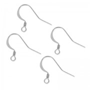 Crochets d'oreilles 17 mm argenté vieilli x4|raw }}