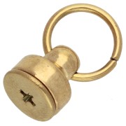 Rivets avec anneau 9x8mm pour coque telephone portable - Acier inox 304L Doré x2