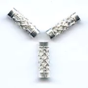 Tubes filigranés 12x4 mm  argenté x6
