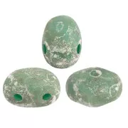 Perles en verre Samos® par Puca® 7x5mm - Opaque Green Turquoise Rembrandt Mat x10g