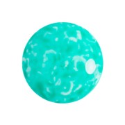 Cabochon rond en verre par Puca® 18 mm - Milky Green Turquoise x1