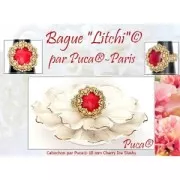 Cabochon rond en verre par Puca® 18 mm - Milky Light Amethyst x1