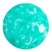 Cabochon rond en verre par Puca® 25 mm - Milky Green Turquoise x1