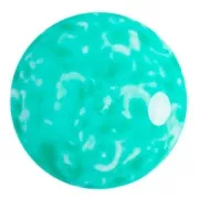 Cabochon rond en verre par Puca® 25 mm - Milky Green Turquoise x1