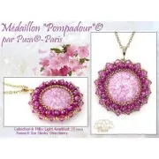 Cabochon rond en verre par Puca® 25 mm - Milky Light Rose x1