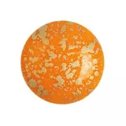 Cabochon rond en verre par Puca® 18 mm - Frost Tangerine Gold Splash x1
