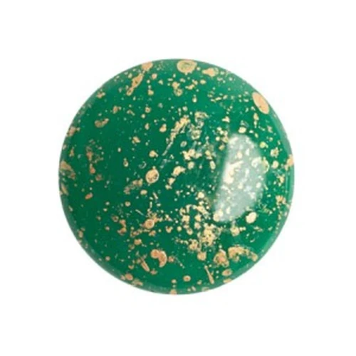 Cabochon rond en verre par Puca® 18 mm - Frost Jade Gold Splash x1