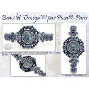 Cabochon rond en verre par Puca® 18 mm - Frost Royal Blue New Picasso x1