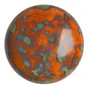 Cabochon rond en verre par Puca® 25 mm - Frost Tangerine Travertin x1