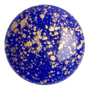 Cabochon rond en verre par Puca® 25 mm - Frost Royal Blue Gold Splash x1