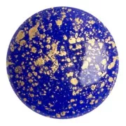 Cabochon rond en verre par Puca® 25 mm - Frost Royal Blue Gold Splash x1