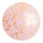Cabochon rond en verre par Puca® 25 mm - Frost Sweet Pink Gold Splash x1