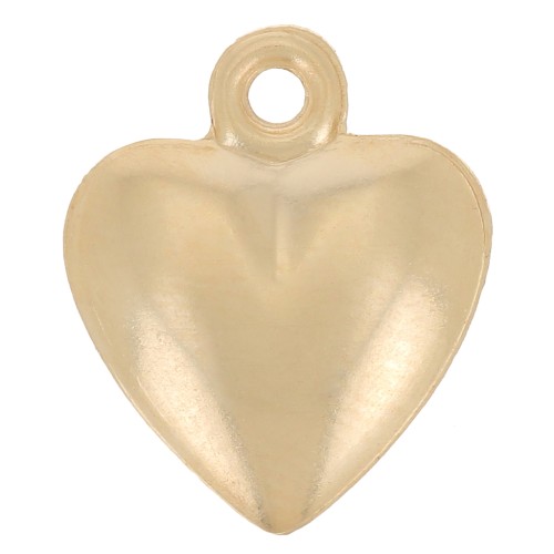 Breloque coeur bombé 12x10 mm - Gold filled (Or laminé) x1