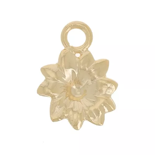 Mini breloque fleur 6 mm travaillée - Gold filled (Or laminé) x1