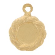 Pendentif rond 9 mm effet tressé pour cabochon 5 mm - Gold filled (or laminé) x1