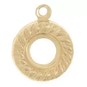 Pendentif rond évidé 9 mm effet corde pour cabochon 5 mm - Gold filled (or laminé)
