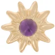 Élément fleur à coller 15 mm pour cabochon 4 mm - Gold filled (or laminé) x1