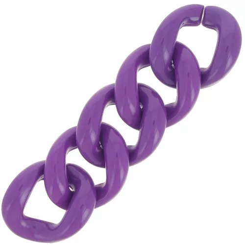 Maillon ovale torsadé en acrylique 39x34 mm - Violet foncé x1